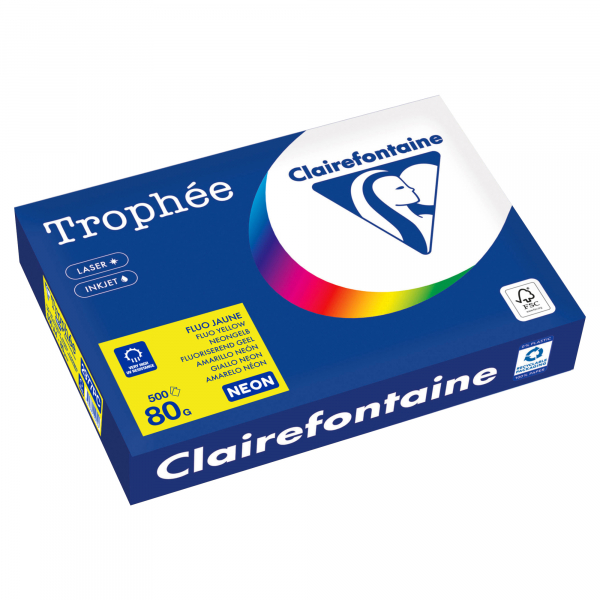 3329680002553 - Kopierpapier Trophée Color 2977PC A4 80g neongelb  3329680002553 500 Blatt