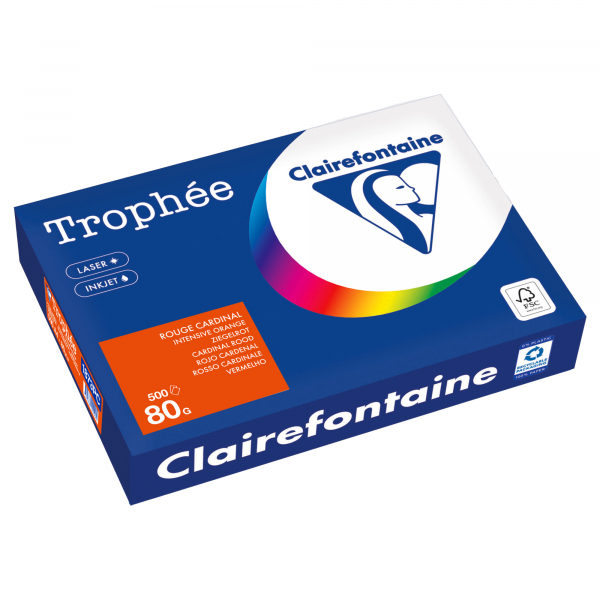 3329680002225 - Kopierpapier Trophée Color 1873PC ziegelrot A4 80g  3329680002225 500 Blatt