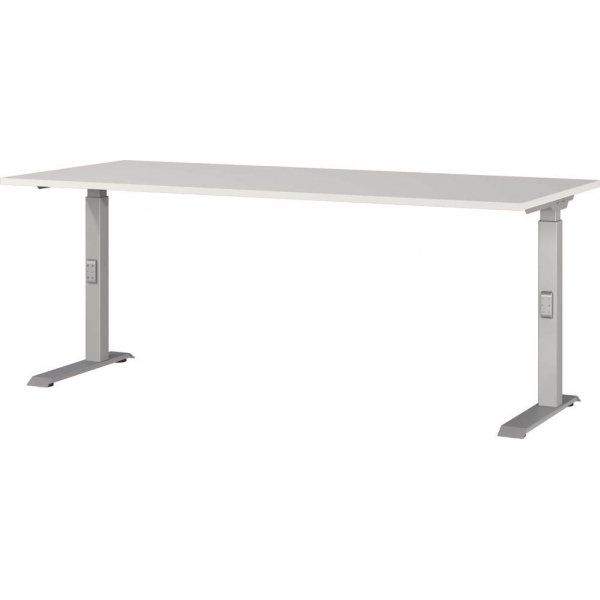 4005949791701 - Schreibtisch DOWNEY 7912-583 manuell höhenverstellbar 68-91cm (H) 180x80cm (BxT) rechteckig lichtgrau   silber 400594979170