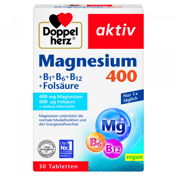 4009932004731 - Doppelherz Magnesium 400 +B1 +B6 +B12 +Folsäure 30St 4009932004731 GmbH & Co KG 30 Stück