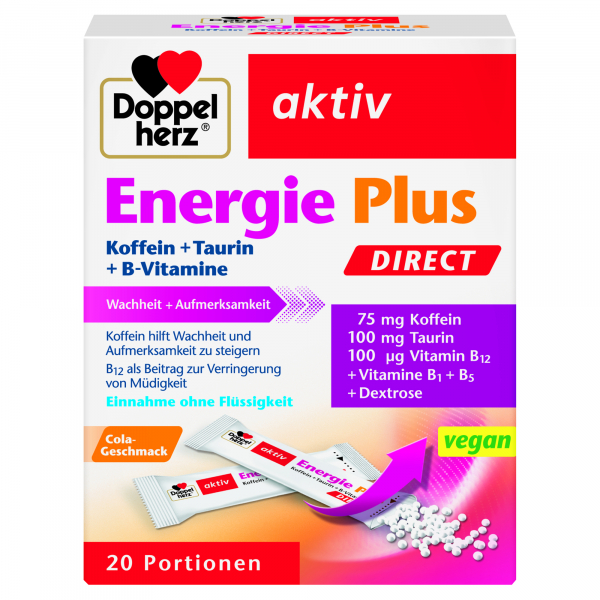 4009932131673 - aktiv Energie Plus DIRECT + Koffein + Taurin + B-Vitamine Nahrungsergänzungsmittel