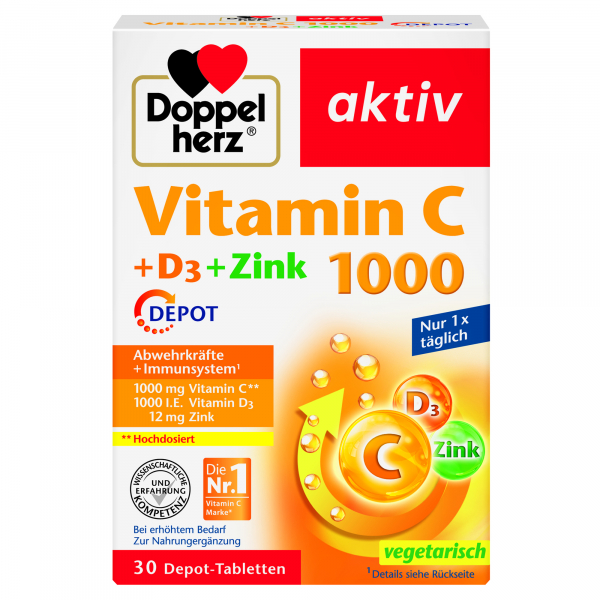 4009932135565 - Doppelherz Vitamin C 1000 +D3 +Zink Depot 30St 4009932135565 GmbH & Co KG 30 Stück