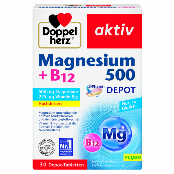 4009932137026 - Doppelherz Magnesium 500 +B12 2-Phasen 30St 4009932137026 GmbH & Co KG 30 Stück