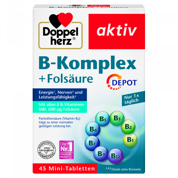 4009932004656 - Gesundheit Mineralstoffe & Vitamine B-Komplex + Folsäure Tabletten 45 Stk