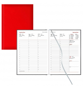 Buchkalender 942-2-266, rot, 1 Woche / 2 Seiten, 14,5x20,5cm (A5), 2025