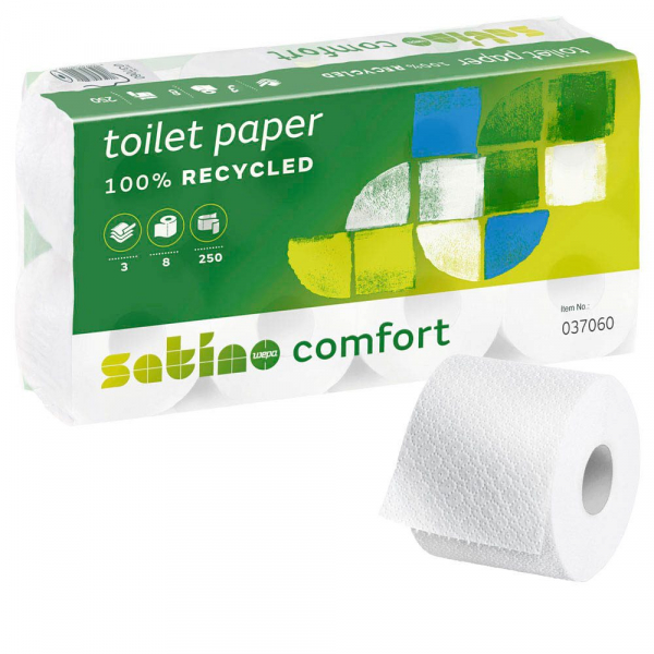 4000735085200 - Toilettenpapier Satino Comfort 037060 3-lagig hochweiß 250 Blatt   Rolle 4000735085200 8 Rolle