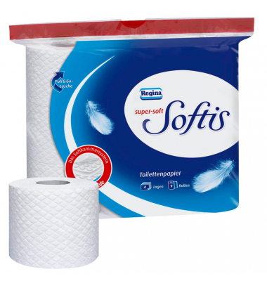 Toilettenpapier Softis 6265362008, 4-lagig, weiß, 100 Blatt / Rolle,