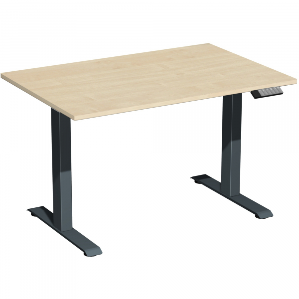 4038933545011 - Sitz-Steh-Schreibtisch Elevate Plus S-08K1208-AA elektrisch höhenverstellbar 63-128cm (H) 120x80cm (BxT) rechteckig ahorn  