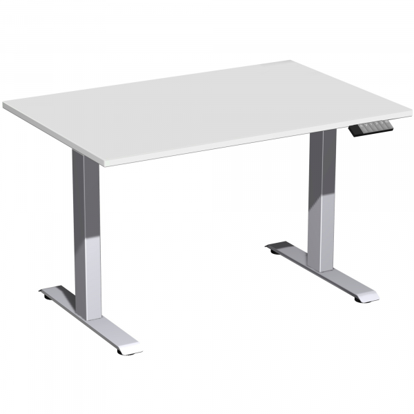 4038933545066 - Schreibtisch Elevate Plus S-08K1208-LS höhenverstellbar  rechteckig lichtgrau   Silber 4038933545066 Geramöbel GmbH