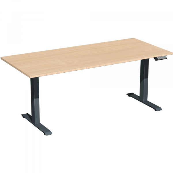 4038933545400 - Sitz-Steh-Schreibtisch Elevate Plus S-08K1808-BA elektrisch höhenverstellbar 63-128cm (H) 180x80cm (BxT) rechteckig buche  