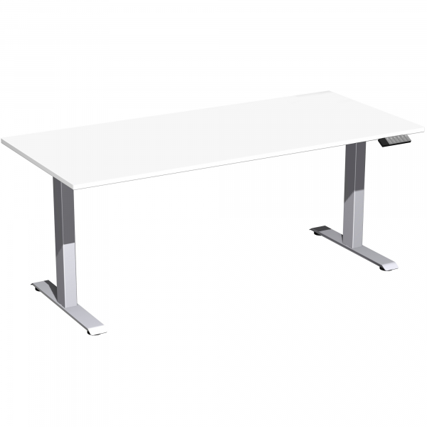 4038933545455 - Schreibtisch Elevate Plus S-08K1808-WS höhenverstellbar  rechteckig weiß   Silber 4038933545455 Geramöbel GmbH