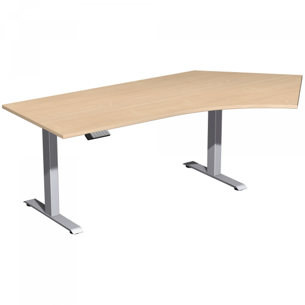 4038933545752 - Schreibtisch Elevate Plus S-08K1616-BS höhenverstellbar  Freiform buche   Silber 4038933545752 Geramöbel GmbH