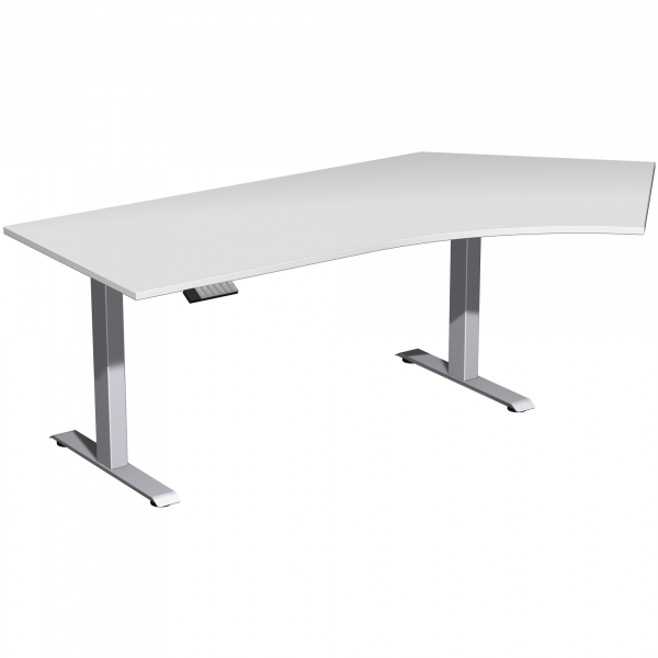 4038933545783 - Schreibtisch Elevate Plus S-08K1616-LS höhenverstellbar  Freiform lichtgrau   Silber 4038933545783 Geramöbel GmbH