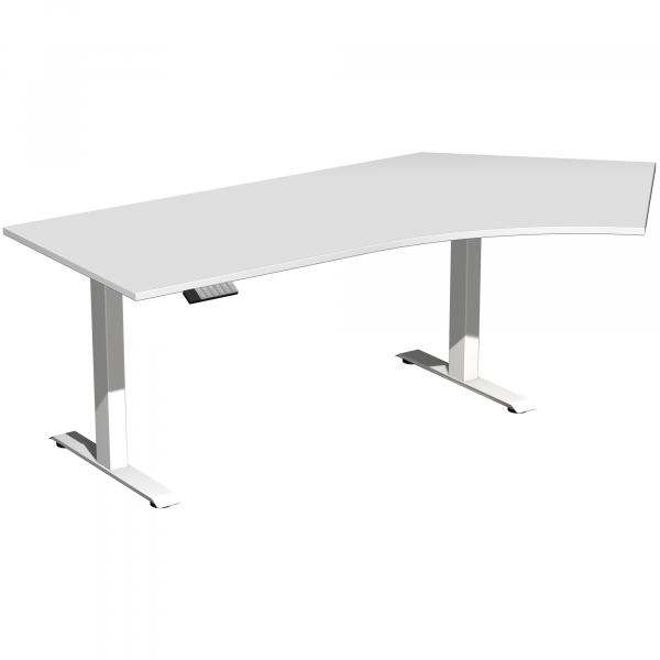 4038933545806 - Schreibtisch Elevate Plus S-08K1616-LW höhenverstellbar  Freiform lichtgrau   Weiß 4038933545806 Geramöbel GmbH