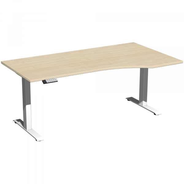 4038933545929 - Sitz-Steh-Schreibtisch Elevate Plus S-08K1811-AW elektrisch höhenverstellbar 63-128cm (H) 180x100cm (BxT) Freiform ahorn   W