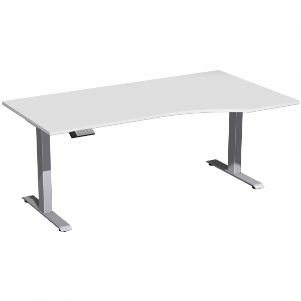 4038933545967 - Schreibtisch Elevate Plus S-08K1811-LS höhenverstellbar  Freiform lichtgrau   Silber 4038933545967 Geramöbel GmbH