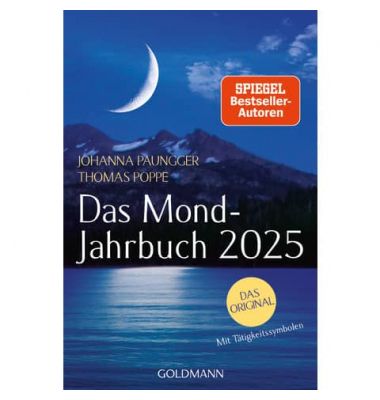 Taschenkalender 17983, Mond-Jahrbuch, blau, 1 Tag / 1 Seite, 12,5x18,7cm, 2025