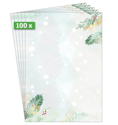 Weihnachtsbriefpapier Christmas Forest Motiv DIN A4 90 gqm 100 Blatt