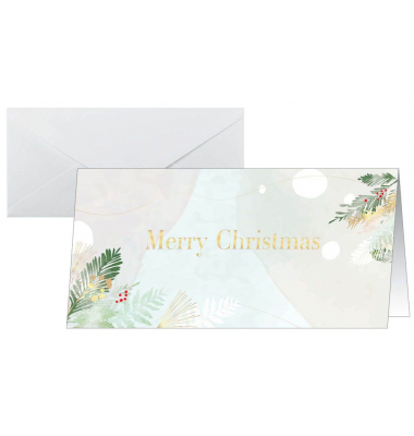 25 SIGEL Weihnachtskarten Christmas Forest Watercolor DIN lang