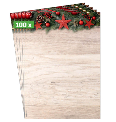 Weihnachtsbriefpapier Chalet Style Motiv DIN A4 90 gqm 100 Blatt