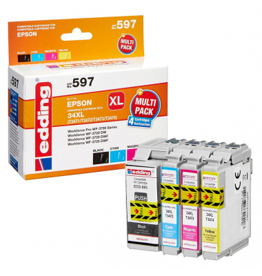 Tintenpatrone 18-597-01 wie Epson T34XL swcmy 4St