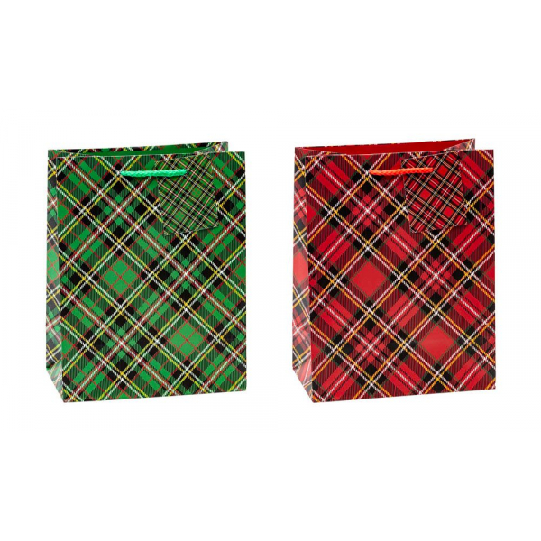 4022792970121 - Geschenktasche 87012-SG Tartan allgemein Kunststoffkordel mit Karte kariert 18cm x 23cm 4022792970121 12 Stück