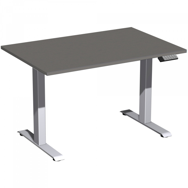 4038933545127 - Schreibtisch Elevate Plus N-08K1208-OS elektrisch höhenverstellbar 63-128cm (H) rechteckig onyx   silber 4038933545127 Geram