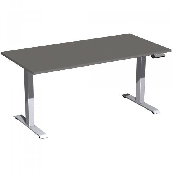 4038933545301 - Schreibtisch Elevate Plus N-08K1608-OS elektrisch höhenverstellbar 63-128cm (H) rechteckig onyx   silber 4038933545301 Geram