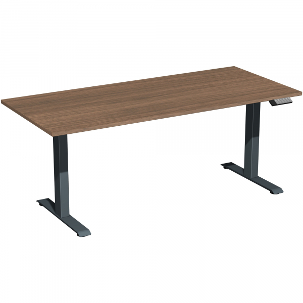 4038933545523 - Schreibtisch Elevate Plus N-08K1808-NA höhenverstellbar rechteckig nussbaum   anthrazit 4038933545523 Geramöbel