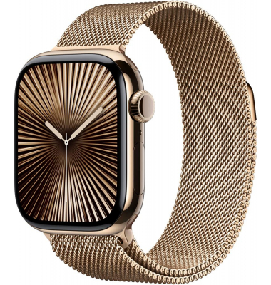 Apple Watch Series 10 42 mm Titan GPS Cellular Milanaise Armband SM gold Burobedarf Thuringen