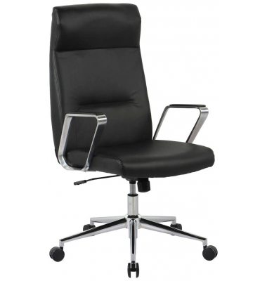 Chefsessel, HLC-3168 Kunstleder schwarz, Gestell silber