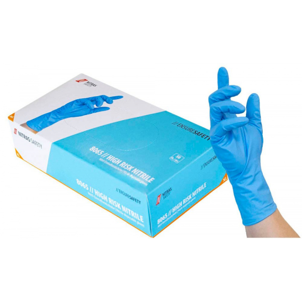 4059904188969 - Einweghandschuhe HIGH RISK NITRILE 8065-XL lebensmittelecht blau Größe XL   10 Nitril 4059904188969 50 Stück