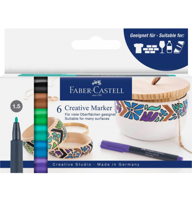 Lackmarker Fairy forest, 160708, Pack, violett/blau/türkis/grün/braun/schwarz, 1,5mm Rundspitze