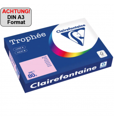 Kopierpapier Trophée Color 1888PC A3 80g rosa 