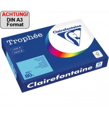 Kopierpapier Trophée Color 1889PC A3 80g blau 