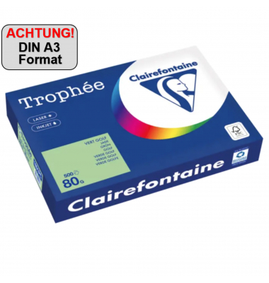 Kopierpapier Trophée Color 1891PC A3 80g grün 