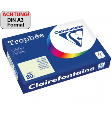 Kopierpapier Trophée Color 1262PC A3 80g lindgrün 