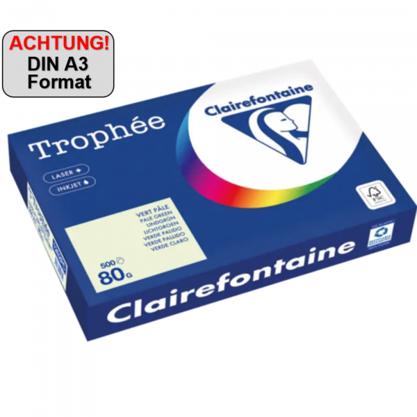 3329680004854 - Kopierpapier Trophée Color 1262PC A3 80g lindgrün  3329680004854 500 Blatt