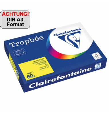 Kopierpapier Trophée Color 1887PC A3 80g kanariengelb 