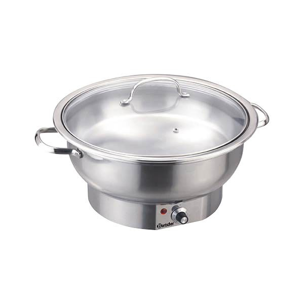 4015613390857 - Chafing Dish Speisenwärmer rund 38 Liter Warmhaltebehälter aus Chromnickelstahl mit elektronischer Beheizungs-Art Maße 405 x 330 x 220 mm