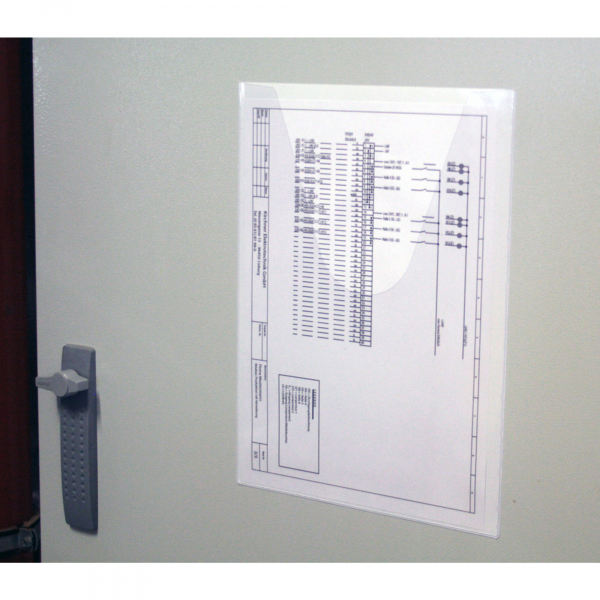 4052301053434 - Eichner Schaltplantasche DIN A4 selbstklebend mit V-Öffnung transparent 25 Stück