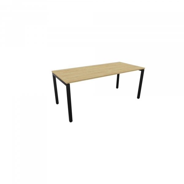 5901747098839 - Schreibtisch 810074971 Rohr in Rohr-System 65-130cm (H) 180x80cm (BxT) rechteckig hamilton oak   schwarz 5901747098839 Nowy