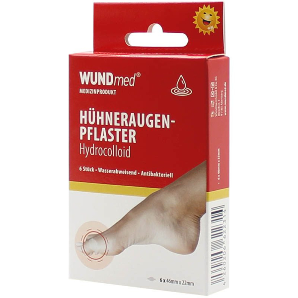 4260206622314 - WUNDmed® Fußpflege Hühneraugen-Pflaster Pflaster zum schmerzlosen Entfernen von Hühneraugen 1 Packung = 6 Stück 45 x 20 mm