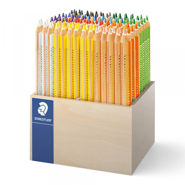 4007817028544 - STAEDTLER Dreikant-Buntstift Noris Club jumbo 112er Display dreieckig Minenstärke 40 mm mit Minenschutzmantel (ABS) - 1 Stück (128 CA112)