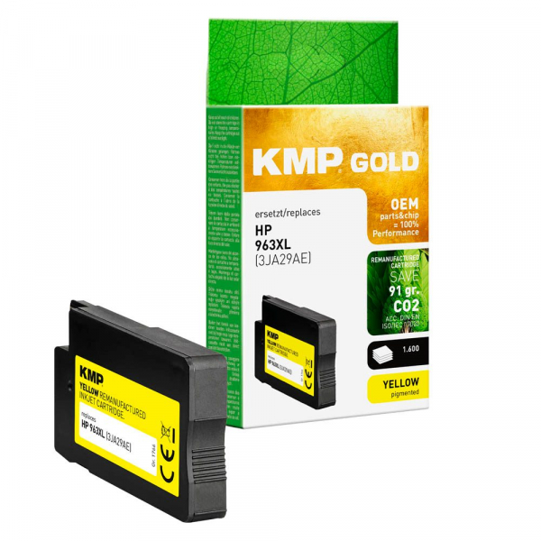 4011324001723 - Gold  gelb pigmentiert Druckerpatrone kompatibel zu HP 963XL (3JA29AE) 4011324001723 KMP