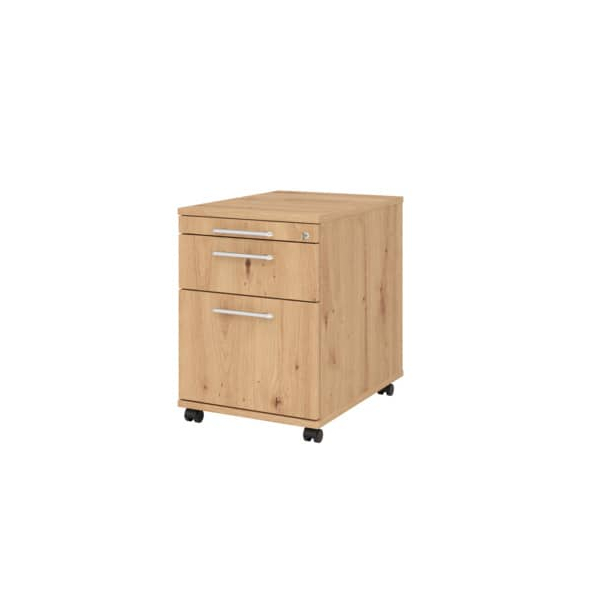 4032062303429 - PRO SIGNA AC20 RE - Rollcontainer Holz mit Hängeregistratur Asteiche Relinggriff Kunststoff