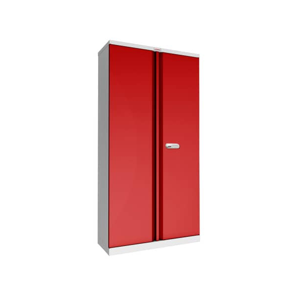 5032548007208 - SCL1891GRE Stahlschrank Groß grau rot m Electr-Schloss (B x H x T) 915 x 1830 x 370 mm mit Elektronikschloss