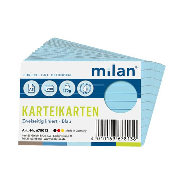 4010169678138 - Karteikarte A8 liniert blau 4010169678138 200 Stück