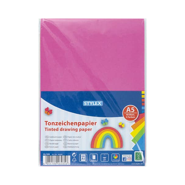 4044186464856 - Tonzeichenpapier A5 40BL Trendfarben 4044186464856 Stylex