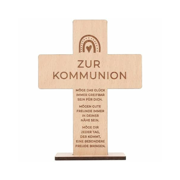 4250641399001 - Holzkreuz Zur Kommunion Regenbogen 4250641399001 SPRUCHREIF